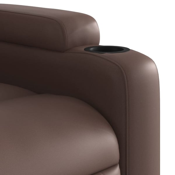 vidaXL Elektronisk reclinerfåtölj brun konstläder