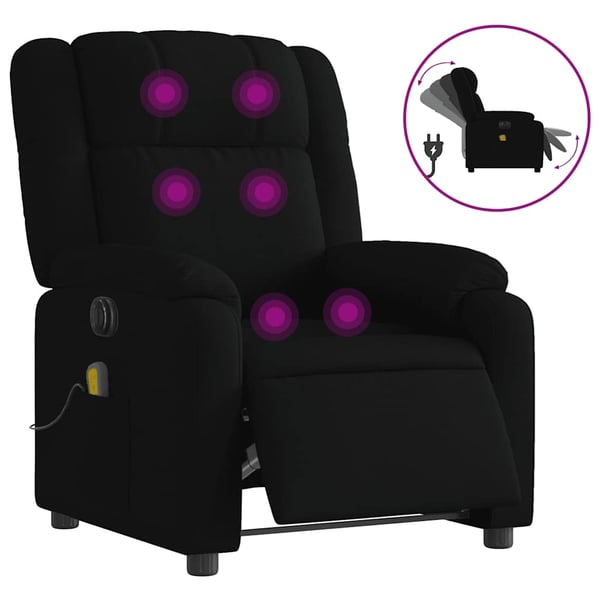vidaXL eldrevet massagestol stof sort