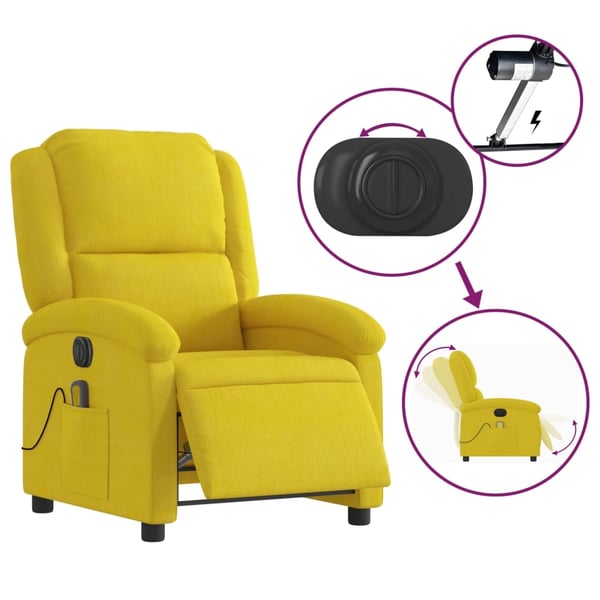 vidaXL massagestol velour gul