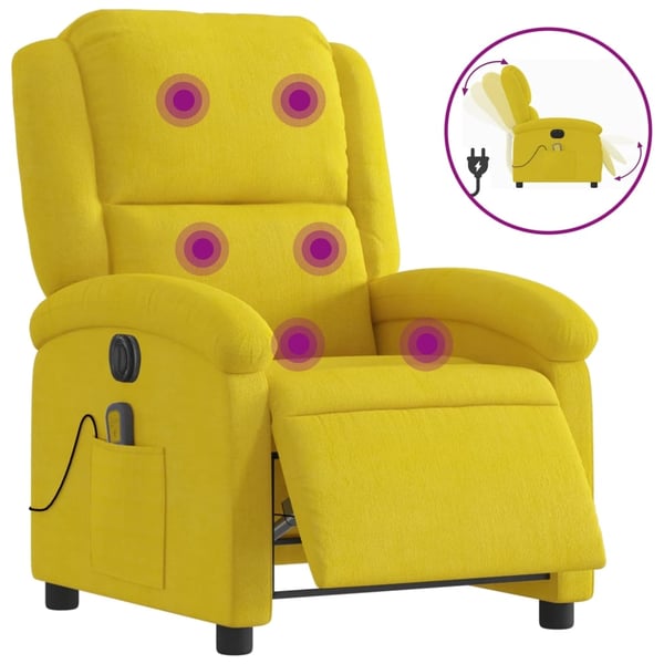 vidaXL massagestol velour gul