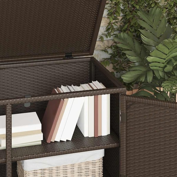 vidaXL opbevaringsskab til haven 110x55x60,5 cm polyrattan brun