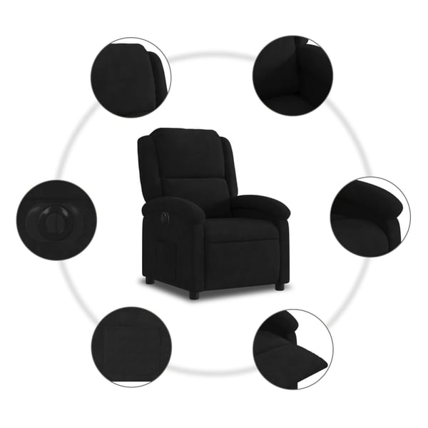 vidaXL Elektrisk reclinerfåtölj svart sammet