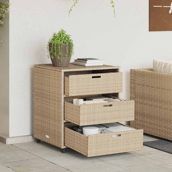 vidaXL Putekasse beige 55x59x69 cm polyrotting