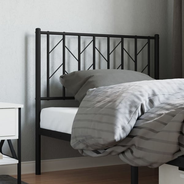 vidaXL Utskiftbar sengegavl i metall svart 90 cm
