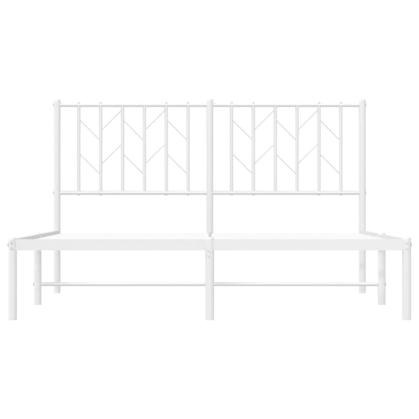 vidaXL Sengeramme i metall med hodegavl hvit 140x190 cm
