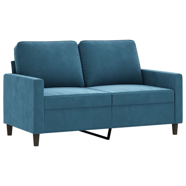 vidaXL 2-sitssoffa blå 120 cm sammet