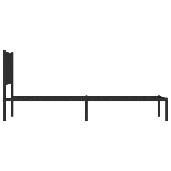 vidaXL Sengeramme i metall med hodegavl svart 90x200 cm