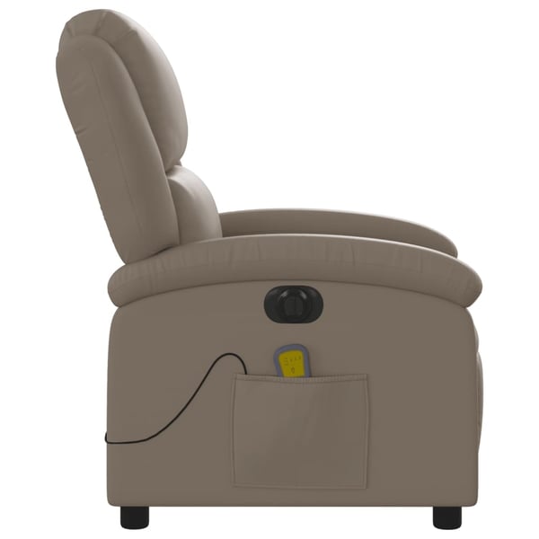 vidaXL Elektrisk massagefåtölj cappuccino konstläder