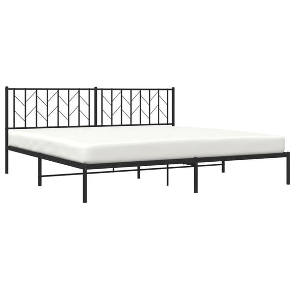 vidaXL Sengeramme i metall med sengegavl svart 200x200 cm
