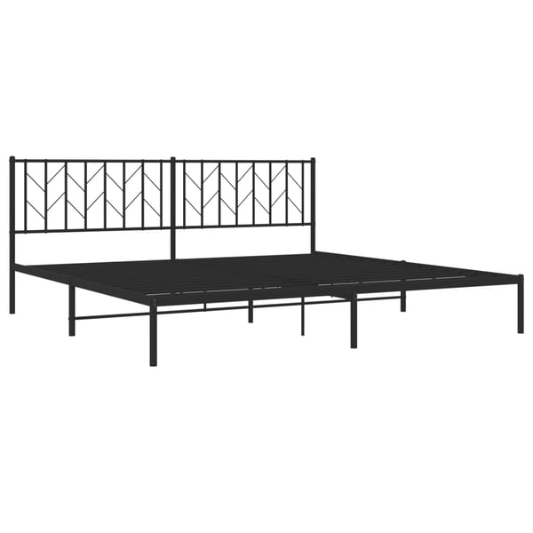 vidaXL Sengeramme i metall med sengegavl svart 200x200 cm