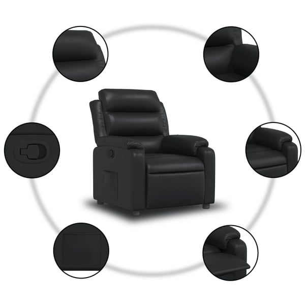 vidaXL Reclinerfåtölj svart konstläder