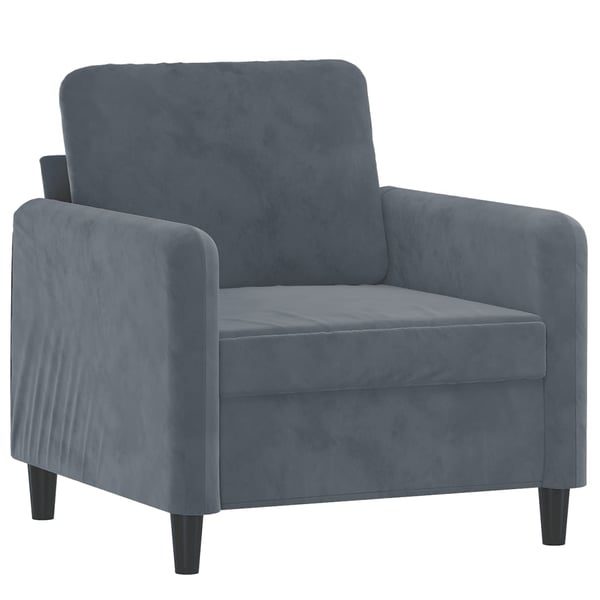 vidaXL lænestol 60 cm velour mørkegrå