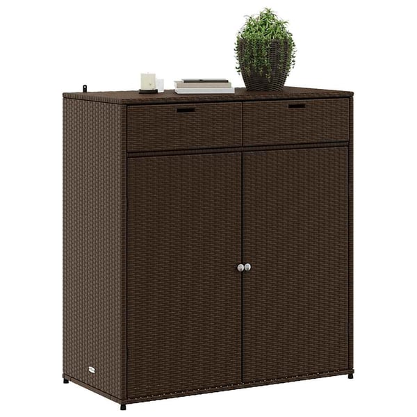 vidaXL opbevaringsskab til haven 105x55x113 cm polyrattan brun