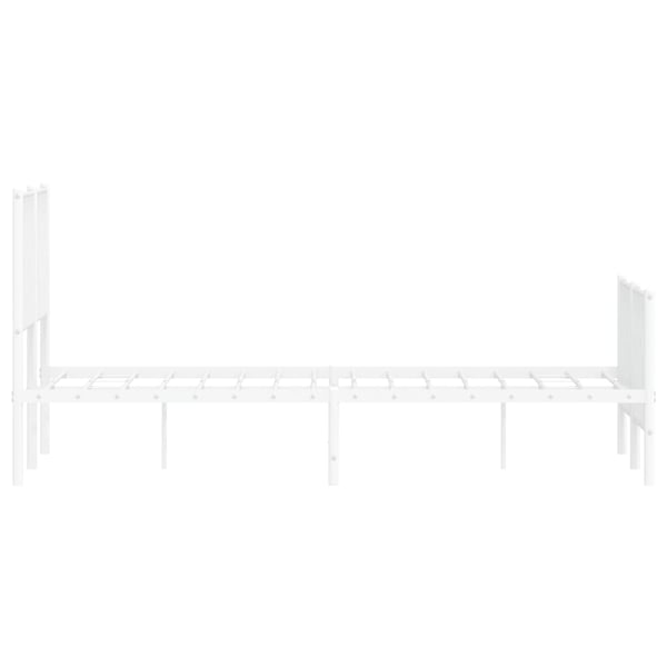 vidaXL Sengeramme i metall med hode- og fotgavl hvit 120x200 cm