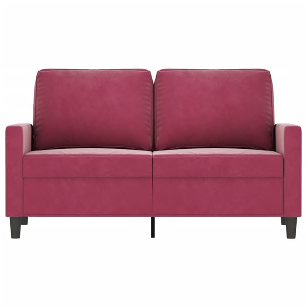 vidaXL 2-sitssoffa vinröd 120 cm sammet
