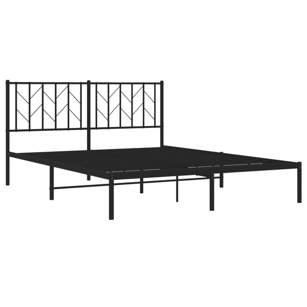 vidaXL Sengeramme i metall med sengegavl svart 150x200 cm