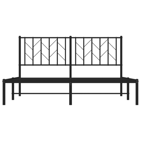 vidaXL Sengeramme i metall med sengegavl svart 150x200 cm