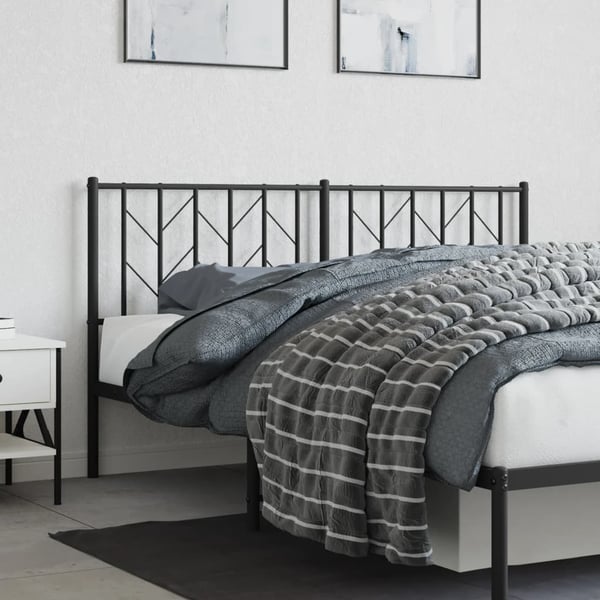 vidaXL Utskiftbar sengegavl i metall svart 160 cm
