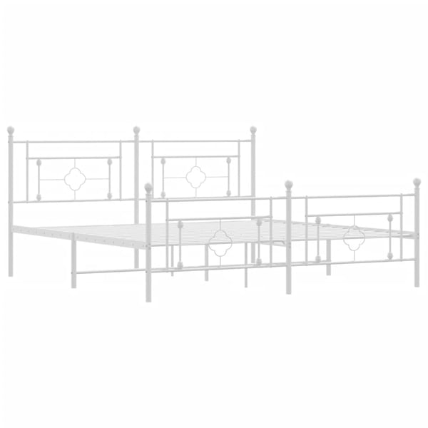 vidaXL Sengeramme i metall med hode- og fotgavl hvit 183x213 cm