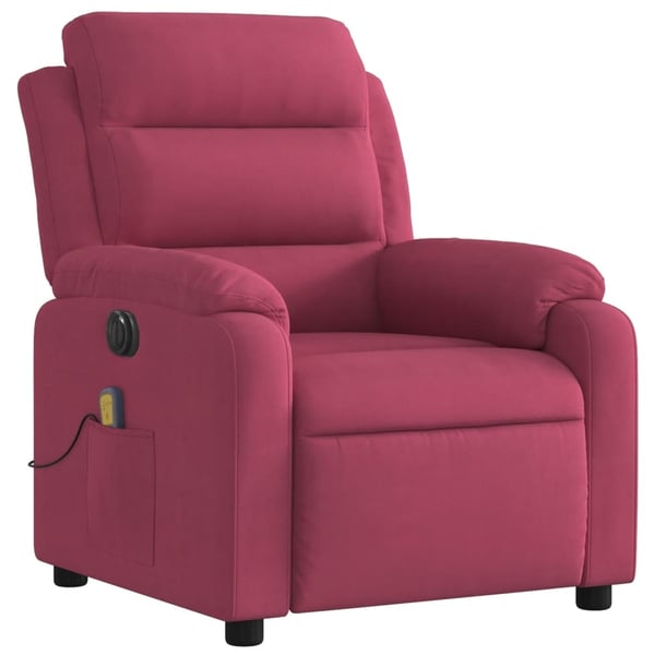 vidaXL massagestol velour vinrød