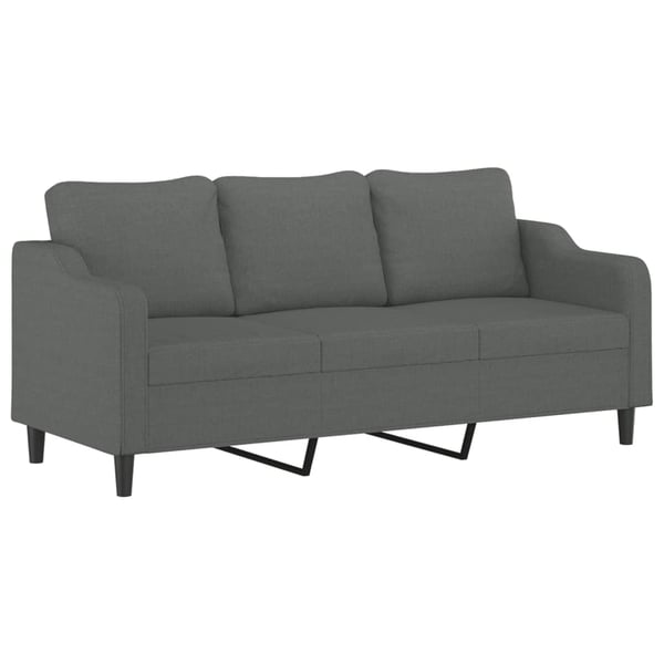 vidaXL 3-personers sofa med pyntepuder 180 cm stof mørkegrå