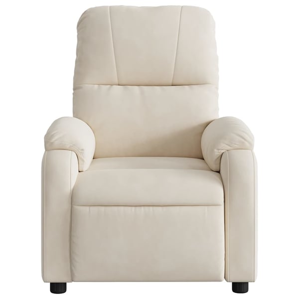vidaXL Elektrisk massagefåtölj beige mikrofibertyg