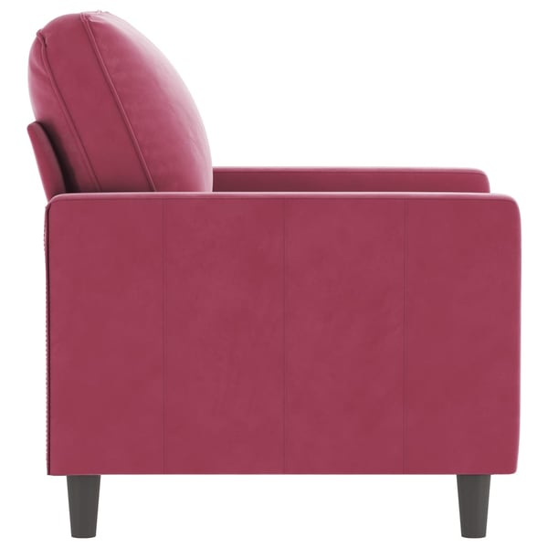 vidaXL lænestol 60 cm velour vinrød