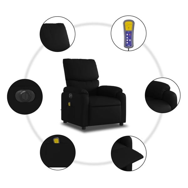 vidaXL Elektrisk massagefåtölj svart konstläder