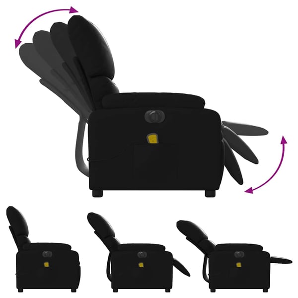 vidaXL Elektrisk massagefåtölj svart konstläder