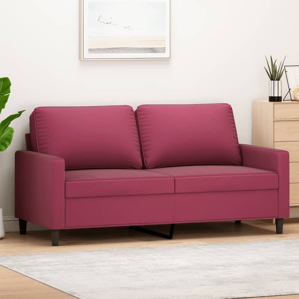 vidaXL 2-personers sofa 140 cm fløjl vinrød