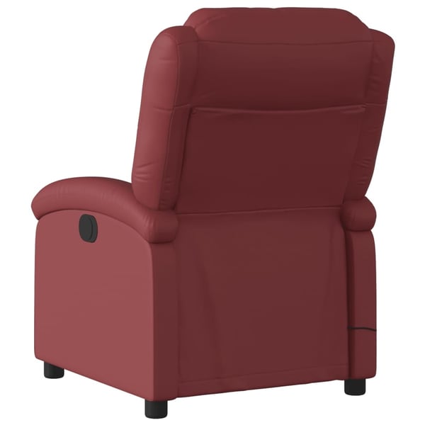 vidaXL Elektrisk massagefåtölj vinröd konstläder
