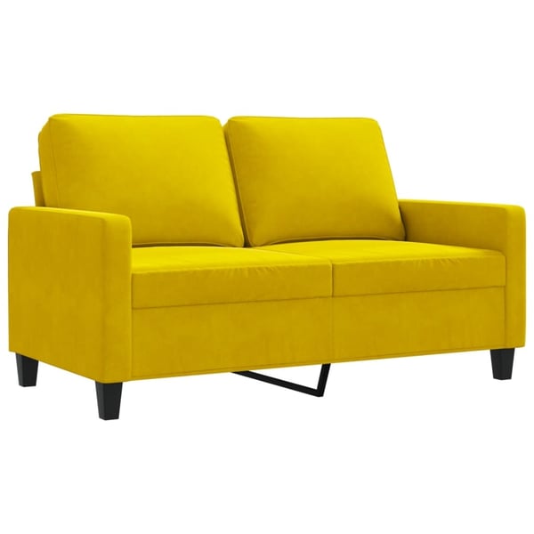 vidaXL 2-sitssoffa gul 120 cm sammet