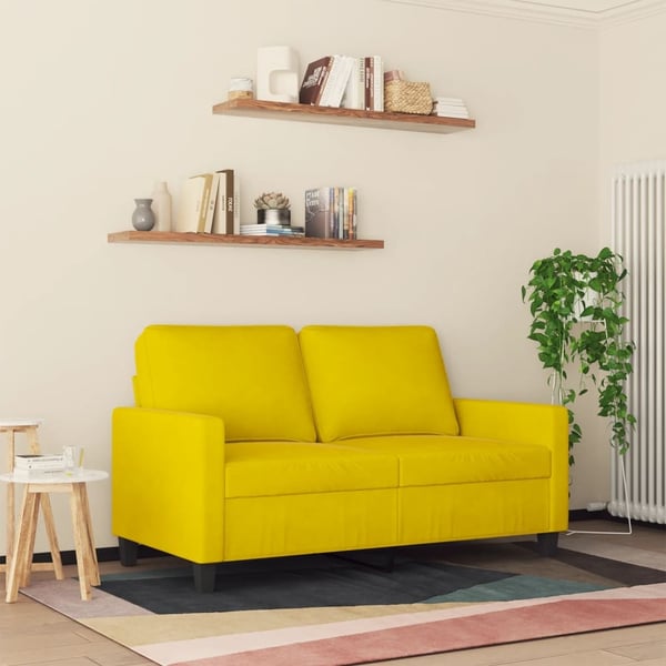 vidaXL 2-sitssoffa gul 120 cm sammet