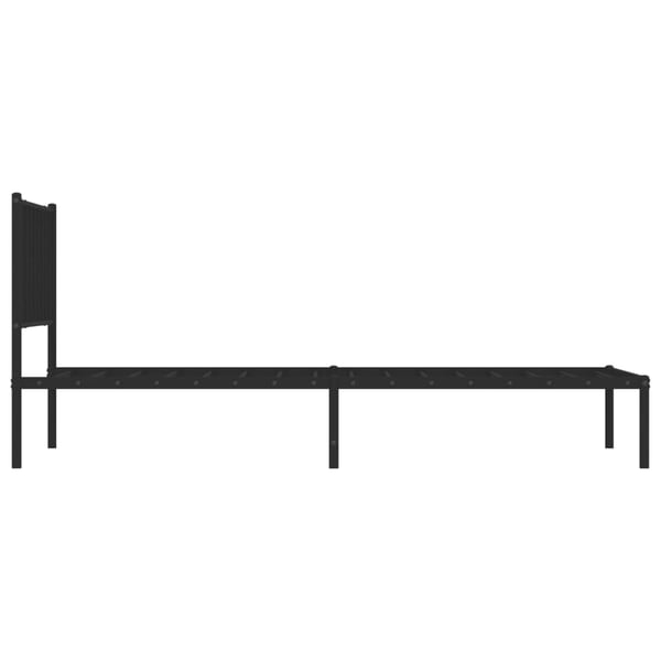 vidaXL sengeramme med sengegavl 107x203 cm metal sort