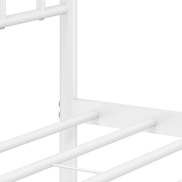 vidaXL Sengeramme i metall med hode- og fotgavl hvit 193x203 cm