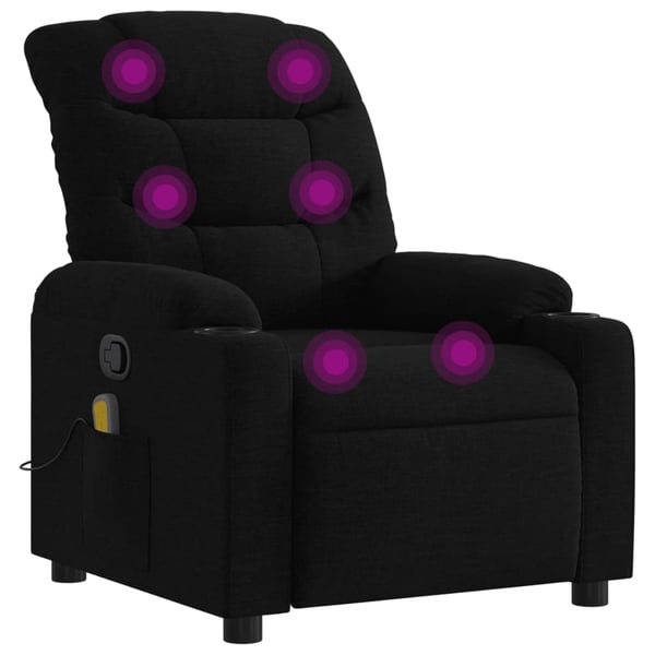 vidaXL Massagefåtölj svart tyg