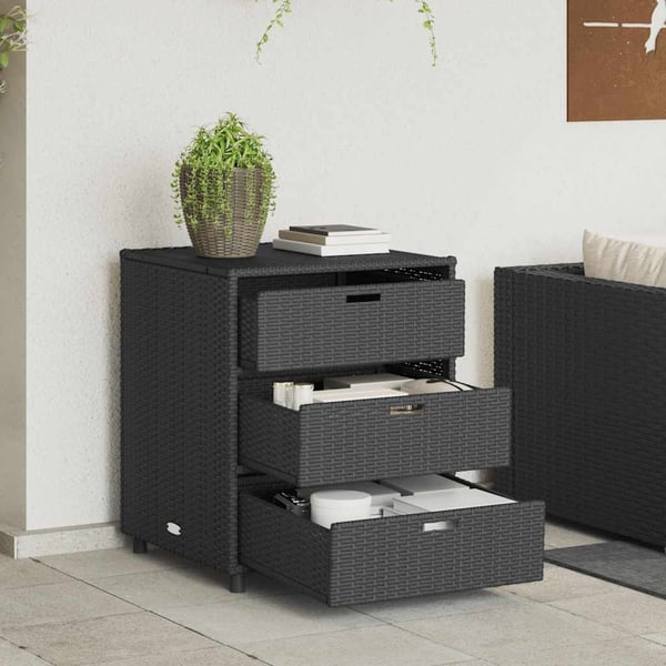 vidaXL Putekasse svart 55x59x69 cm polyrotting