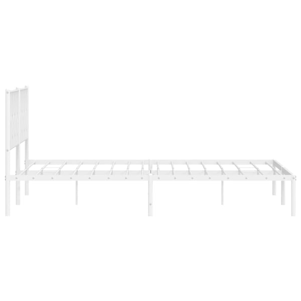 vidaXL Sengeramme i metall med hodegavl hvit 193x203 cm