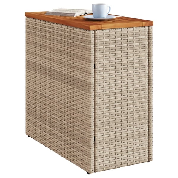 vidaXL Hagebord med treplate beige 58x27,5x55 cm polyrotting