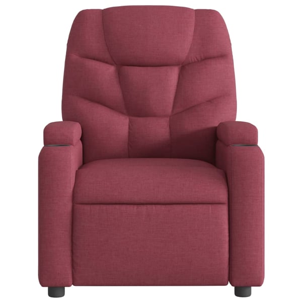 vidaXL Elektrisk massagefåtölj vinröd tyg