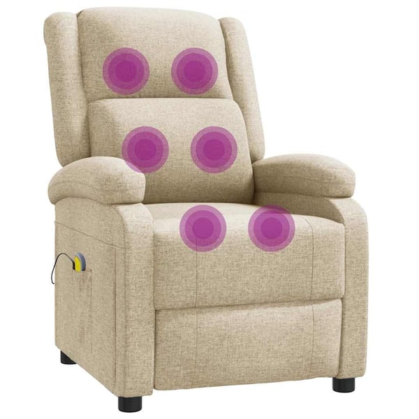 vidaXL massagestol stof cremefarvet
