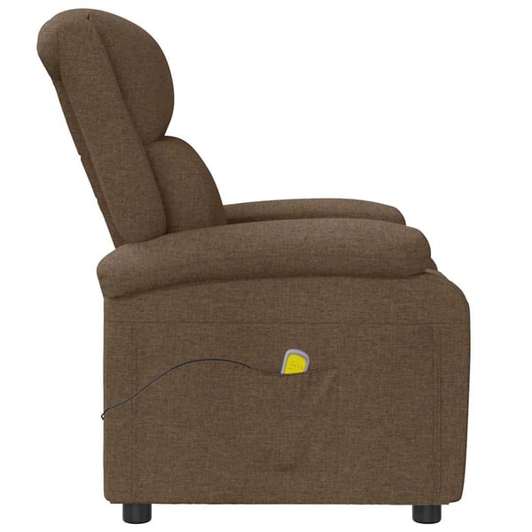 vidaXL Massagefåtölj brun tyg
