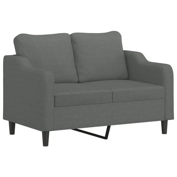 vidaXL 2-sits soffa med prydnadskuddar mörkgrå 120 cm tyg