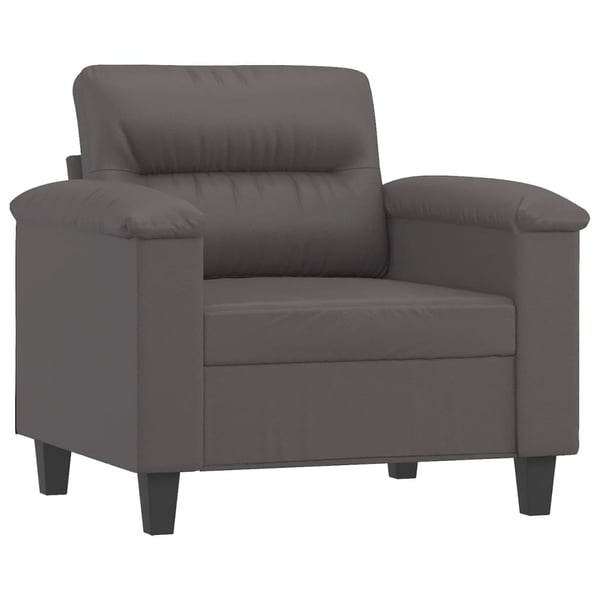 vidaXL sofastol med fodskammel 60 cm kunstlæder grå