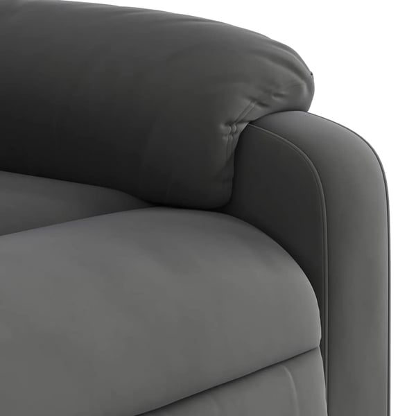 vidaXL Massagefåtölj med uppresningshjälp mörkgrå mikrofibertyg