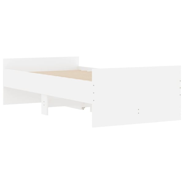 vidaXL Sengeramme med skuffer hvit 100x200 cm