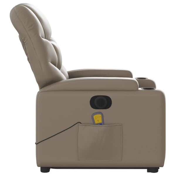 vidaXL massagestol med løftefunktion kunstlæder cappuccinofarvet
