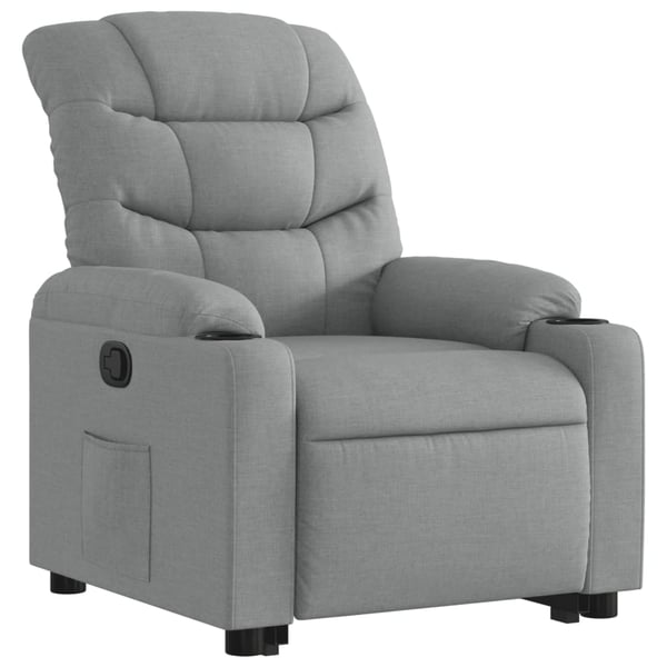 vidaXL Reclinerfåtölj med uppresningshjälp ljusgrå tyg