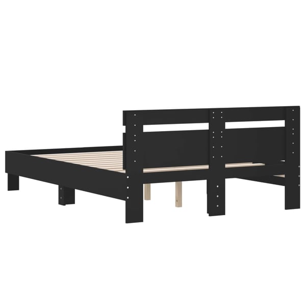 vidaXL Sengeramme med hodegavl svart 120x200 cm konstruert tre