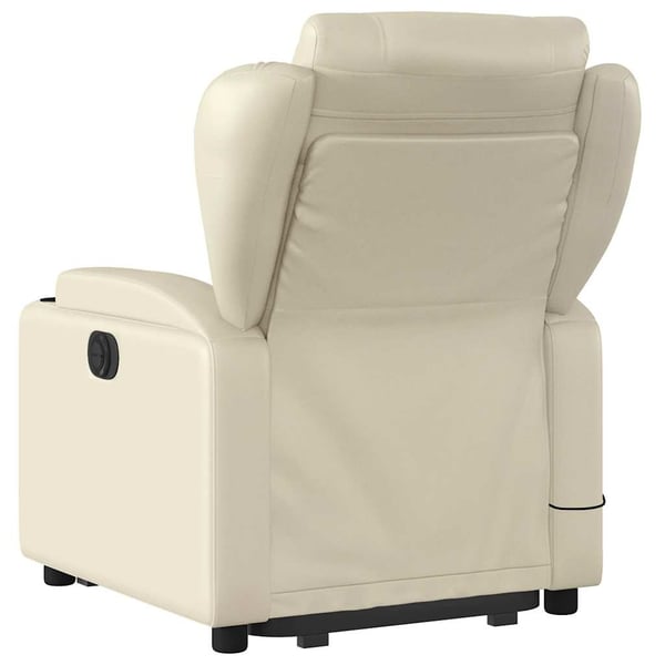 vidaXL løftestol med massagefunktion kunstlæder cremefarvet